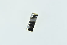 Load image into Gallery viewer, 14K Black Onyx &amp; Mother of Pearl Curved Bar Charm/Pendant Yellow Gold