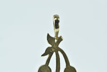 Load image into Gallery viewer, 14K Diamond Cut Cherry Cluster Bunch Fruit Charm/Pendant Yellow Gold