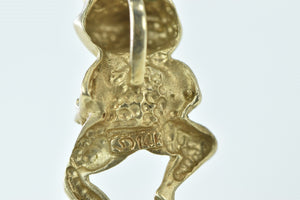 14K 6.7mm Pearl Vintage Peridot Eyed Frog Charm/Pendant Yellow Gold
