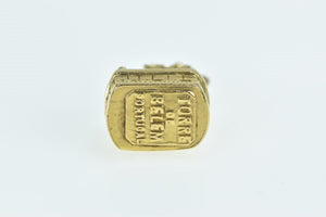 14K Torre de Belem Portugal Landmark Souvenir Charm/Pendant Yellow Gold