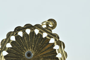 18K Queen Nefertiti Scalloped Egyptian Queen Charm/Pendant Yellow Gold