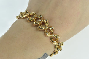 14K Victorian Seed Pearl Ornate Lattice X Link Bracelet 6-6.5" Yellow Gold