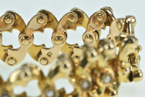 14K Victorian Seed Pearl Ornate Lattice X Link Bracelet 6-6.5" Yellow Gold