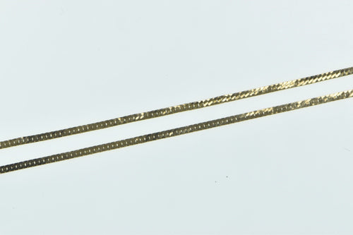 14K 1.3mm Herringbone Vintage Italian Chain Necklace 20.25