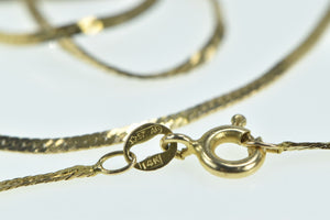 14K 1.3mm Herringbone Vintage Italian Chain Necklace 20.25" Yellow Gold