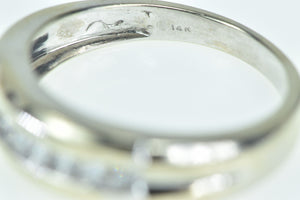 14K Vintage Classic Diamond Wedding Band Men's Ring White Gold