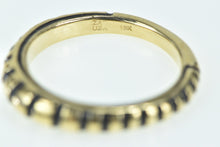Load image into Gallery viewer, 18K Zaruba Black Enamel Striped Domed Band Ring Yellow Gold
