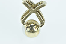 Load image into Gallery viewer, 10K X Criss Cross Diamond Pearl Slide Pendant Yellow Gold