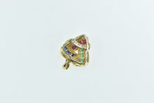 Load image into Gallery viewer, 14K Triangle Sapphire Emerald Ruby Statement Pendant Yellow Gold