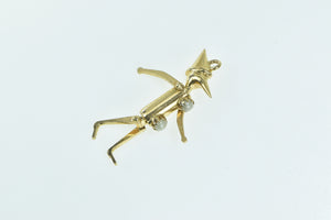 14K Articulated Pearl Marionette Puppet Charm/Pendant Yellow Gold