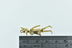 14K Articulated Pearl Marionette Puppet Charm/Pendant Yellow Gold