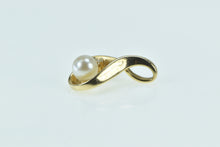 Load image into Gallery viewer, 14K Pearl Diamond Accent Vintage Loop Pendant Yellow Gold