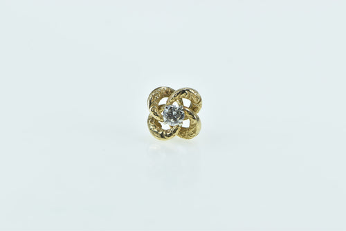 14K 0.18 Ct Diamond Victorian Knot Swirl Lapel Pin/Brooch Yellow Gold