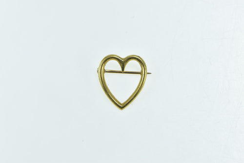14K Victorian Heart Classic Valentine Love Symbol Pin/Brooch Yellow Gold