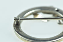 Load image into Gallery viewer, 14K Art Deco Diamond Ribbon Dot Pattern Circle Pin/Brooch White Gold