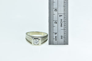 14K 0.35 Ct Diamond Solitaire Art Deco Wreath Ring White Gold