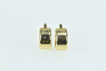 Load image into Gallery viewer, 14K 14.4mm Squared Vintage Fashion Hoop Earrings Yellow Gold