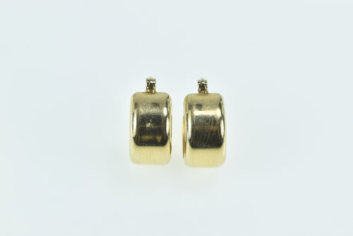 14K 14.4mm Squared Vintage Fashion Hoop Earrings Yellow Gold