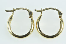 Load image into Gallery viewer, 14K 14.4mm Squared Vintage Fashion Hoop Earrings Yellow Gold