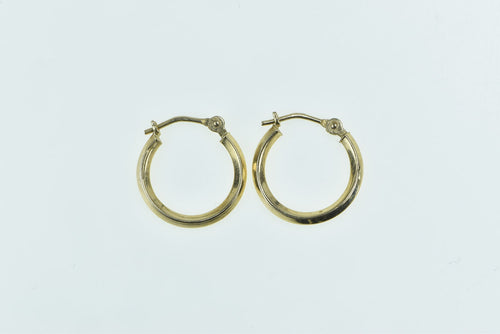 14K 14mm Vintage Classic Simple Fashion Hoop Earrings Yellow Gold