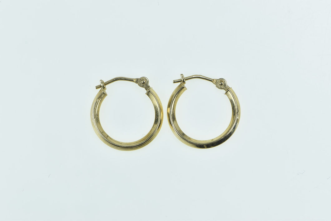 14K 14mm Vintage Classic Simple Fashion Hoop Earrings Yellow Gold
