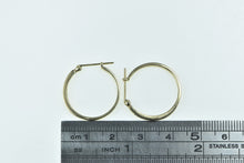Load image into Gallery viewer, 10K 20.7mm Vintage Diamond Statement Hoop Earrings Yellow Gold