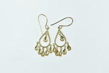 Load image into Gallery viewer, 14K Fringe Tassel Oval Tear Drop Vintage Earrings Yellow Gold