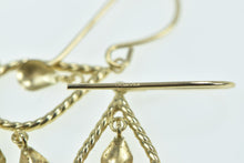 Load image into Gallery viewer, 14K Fringe Tassel Oval Tear Drop Vintage Earrings Yellow Gold