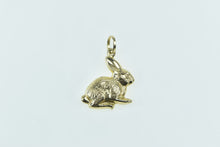 Load image into Gallery viewer, 9K Puffy Bunny Rabbit Hare Cute Animal Charm/Pendant Yellow Gold