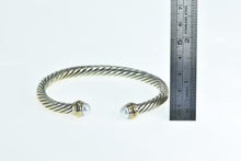 Load image into Gallery viewer, Sterling Silver 18k Gold David Yurman Classic Cable Pearl Bracelet 8&quot;