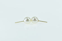 Load image into Gallery viewer, 14K 7.9mm Vintage Classic Simple Pearl Earrings Yellow Gold