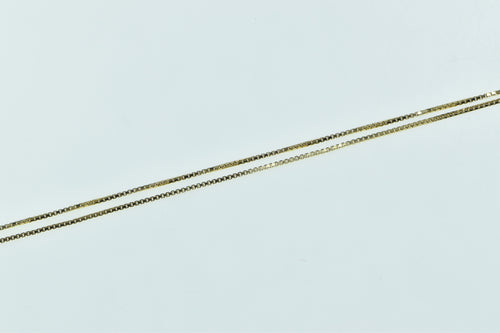 14K 0.6mm Square Link Classic Box Chain Necklace 17.75