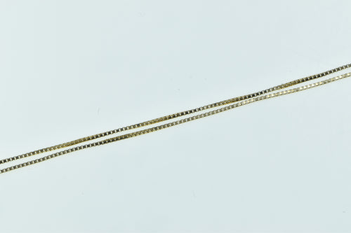 14K 0.7mm Box Chain Square Vintage Link Necklace 17.75
