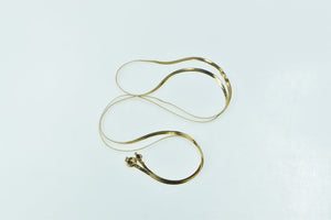 14K 1.7mm Herringbone Vintage Flat Chain Necklace 20" Yellow Gold