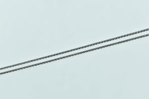 14K 0.9mm Wheat Woven Palma Link Chain Necklace 21.75" White Gold