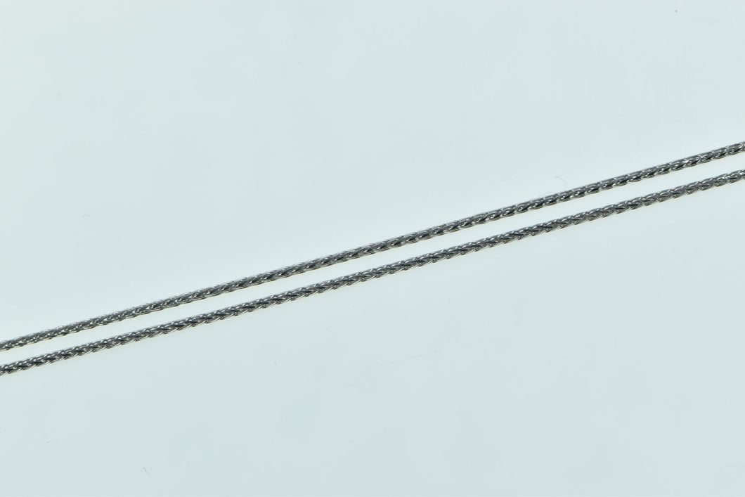 14K 0.9mm Wheat Woven Palma Link Chain Necklace 21.75