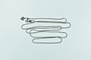 14K 0.9mm Wheat Woven Palma Link Chain Necklace 21.75" White Gold