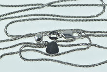 Load image into Gallery viewer, 14K 0.9mm Wheat Woven Palma Link Chain Necklace 21.75&quot; White Gold