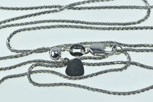 14K 0.9mm Wheat Woven Palma Link Chain Necklace 21.75" White Gold