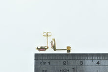 Load image into Gallery viewer, 14K Oval Pink Tourmaline Vintage Solitaire Stud Earrings Yellow Gold