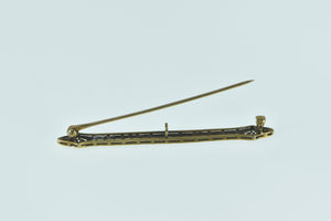 14K Ornate Art Deco Filigree Elaborate Bar Pin/Brooch Yellow Gold