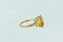 Load image into Gallery viewer, 14K Emerald Cut Citrine Vintage Statement Cocktail Ring Yellow Gold