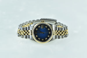 Rolex Datejust 36mm 16233 Blue Vignette Diamond Dial Men's TT Watch