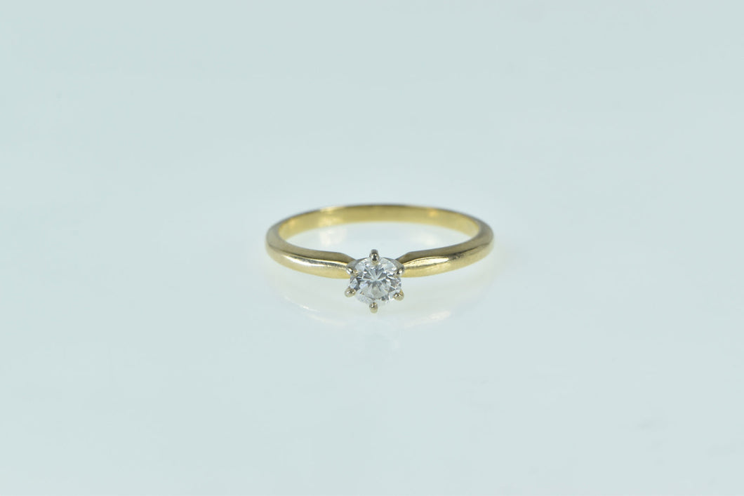 14K 0.27 Ct Diamond Solitaire Engagement Ring Yellow Gold