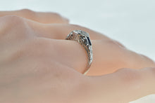 Load image into Gallery viewer, 14K 0.20 Ct Diamond Sapphire Art Deco Engagement Ring White Gold