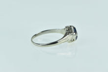 Load image into Gallery viewer, 18K 0.30 Ctw Diamond Sapphire Art Deco Engagement Ring White Gold