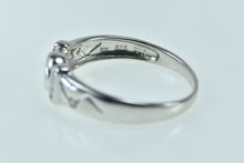 Load image into Gallery viewer, 14K Round Diamond Inset Zig Zag Pierced Promise Ring White Gold