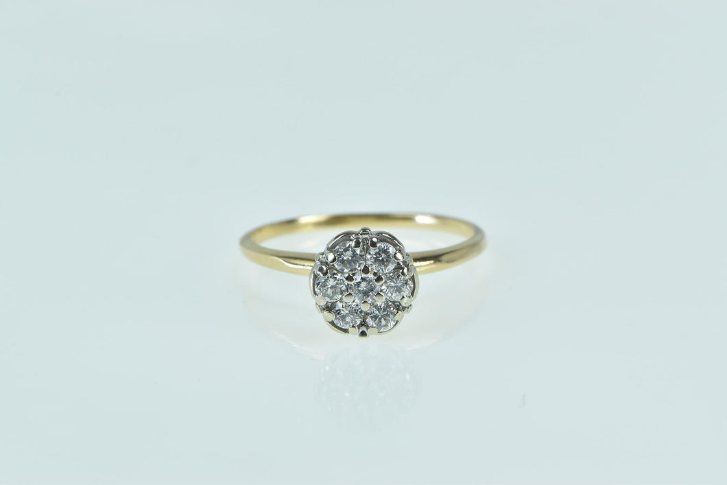 14K 0.25 Ctw Diamond Vintage Cluster Engagement Ring Yellow Gold