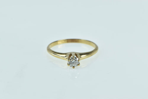 14K 0.26 Ct OMC Diamond Solitaire Engagement Ring Yellow Gold