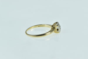 14K 0.20 Ct Vintage 1940's Solitaire Engagement Ring Yellow Gold